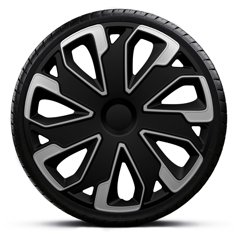 4-Delige Wieldoppenset Ultimo 16-inch zilver/zwart