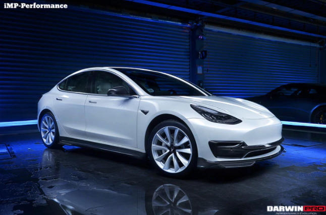 Tesla Model 3 IMP Style Carbon Fiber Voorspoiler 2017-2020