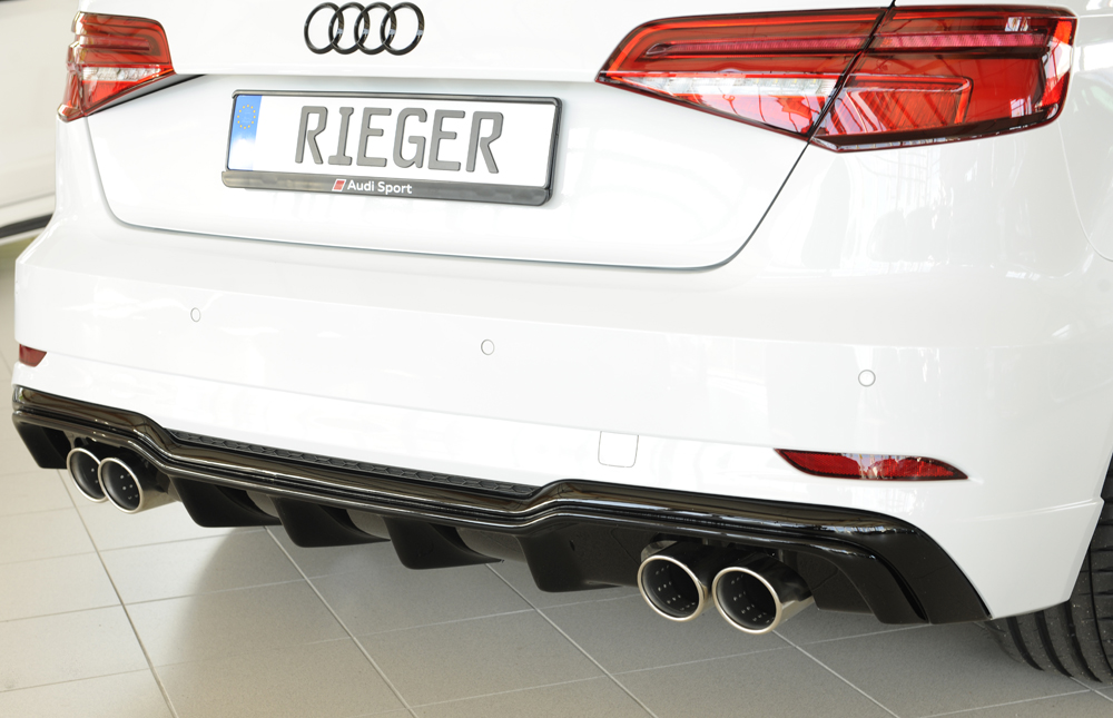Diffuser Audi A3 8V S-Line Hatchback & Sportback 16-20 Rieger Glans Zwart