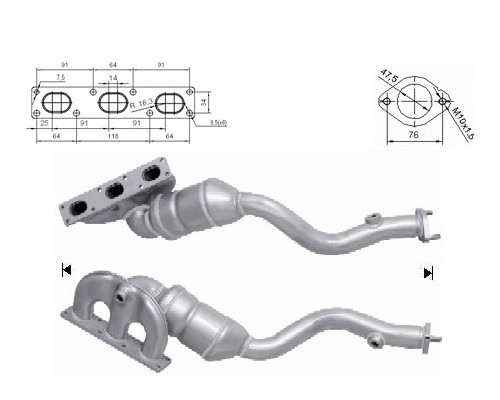 BMW 320i 2.2i 24V 2171 cc 125 Kw / 170 cv M54 E46 Magnaflow CAT