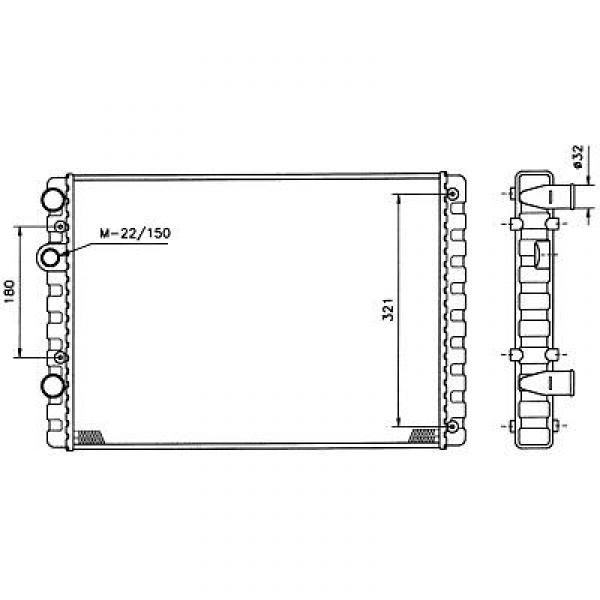 Radiator VW POLO IV. 94->> 510x377 1.9 D