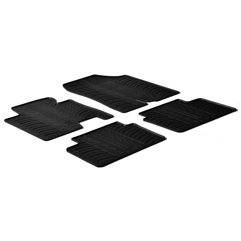Rubber car mats set  Hyundai i30 / Kia Cee'd 2012-2015 (T profile 4-pieces + mounting clips)