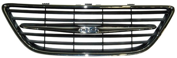 Radiator Grill midden SAAB 9-3 03-07 Chroom/ZWART