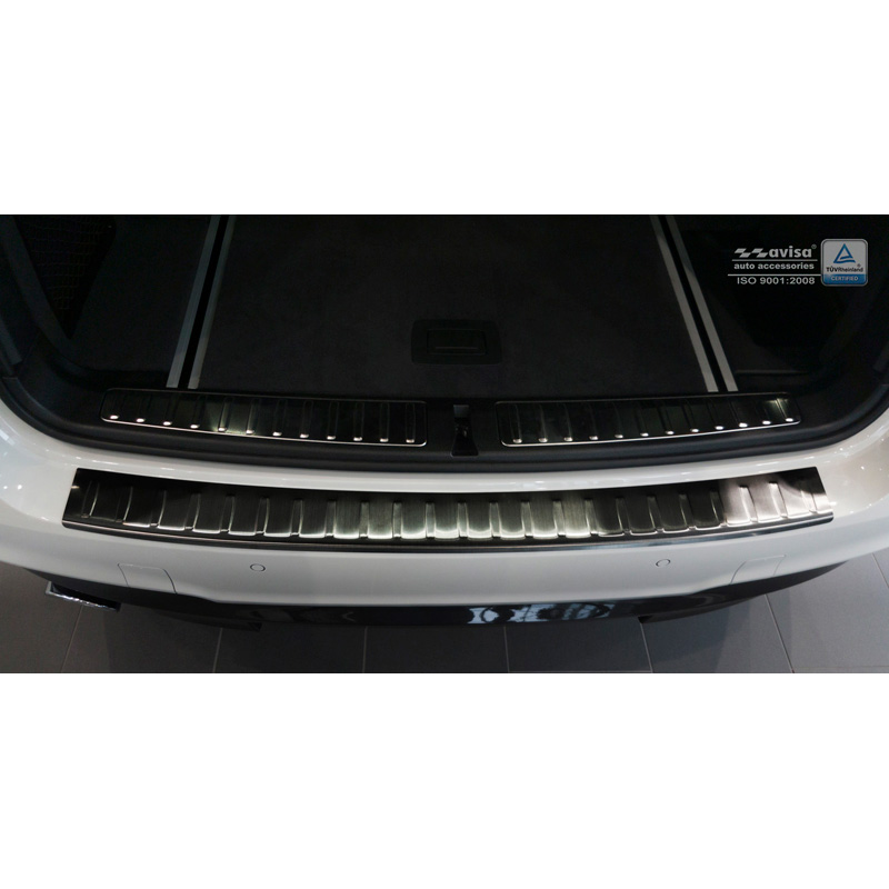 Black Stainless Steel Rear bumper protector  BMW X3 F25 Facelift 2014-2017 'Ribs'