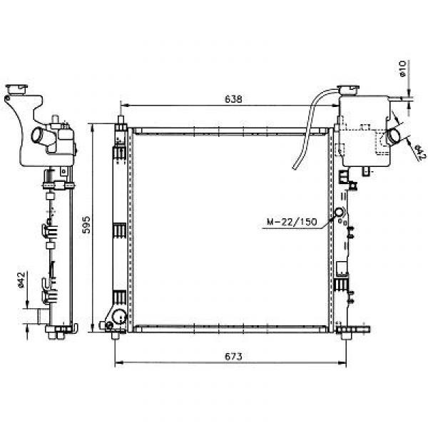 Radiator V-KLASSE/VITO 96->> M-AC/570x555x26 V200/230VITO 2.0 2.