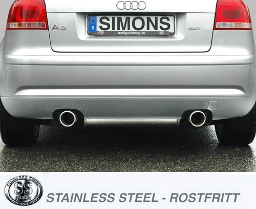 Simons Dual Power Uitlaatsysteem af kat. Audi A3 8P 2005>