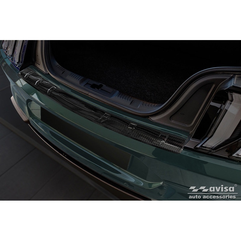 Echt 3D Carbon Achterbumperprotector  Ford Mustang VI Coupé 2015-2017 & FL 2017- incl. GT 'Ribs'