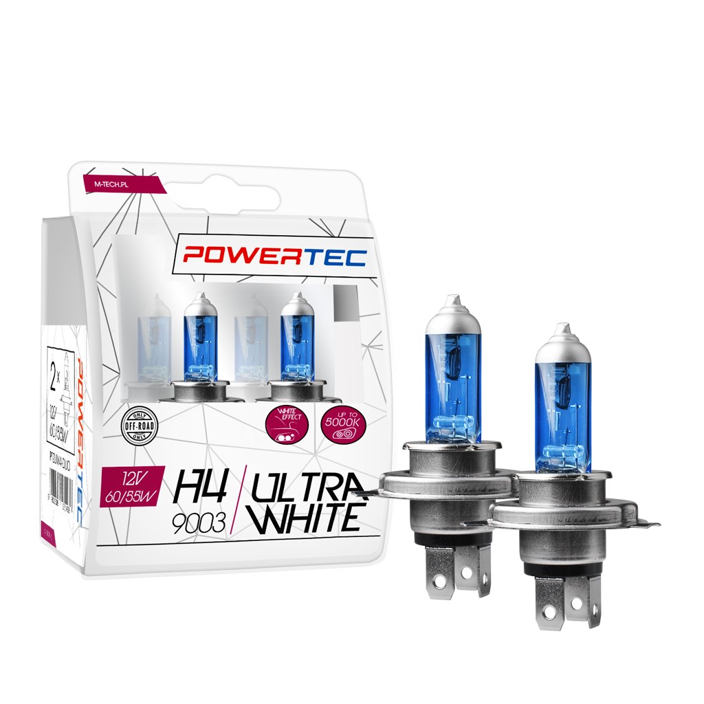 H4 lampen UltraWhite 12V DUO Mtech Powertec