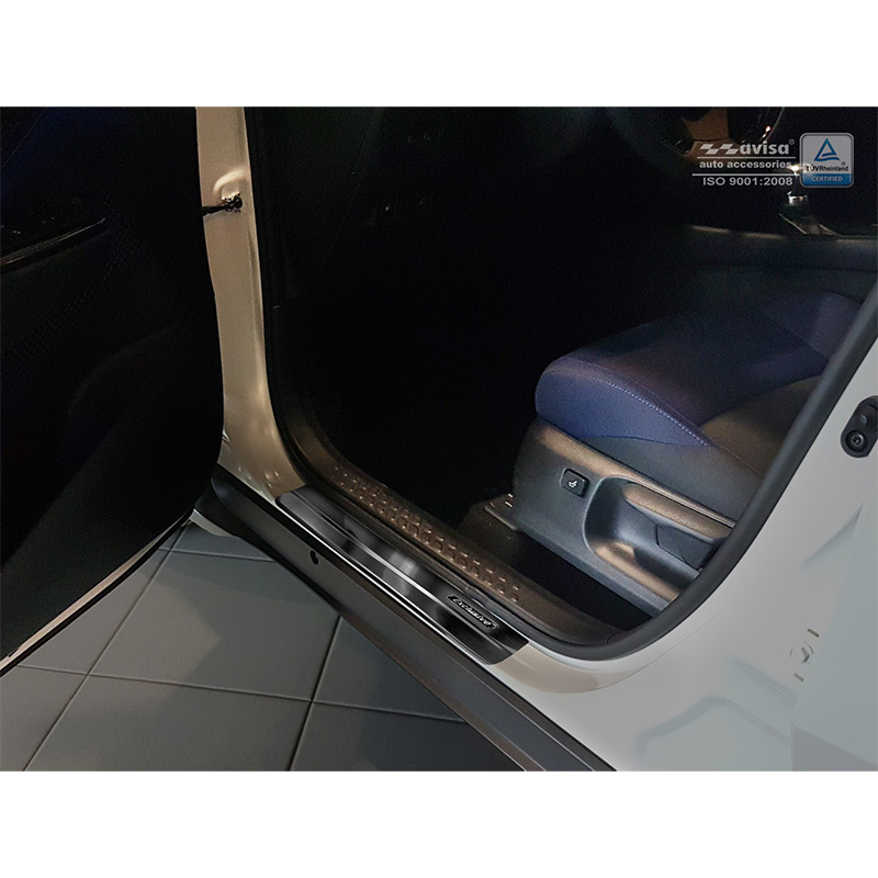 Black Inox door sill protectors  Toyota C-HR 2016-2019 & FL 2019-2023 & RAV4 IV FL 2016-2018 & Lexus NX 2014-2021 - 'Exclusive' - 4-pieces