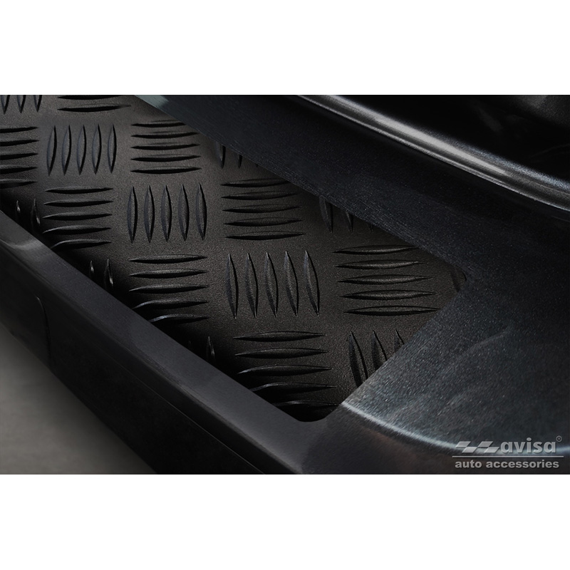 Matzwart Aluminium Achterbumperprotector  Volkswagen Caddy V 2020- 'Riffled Plate'