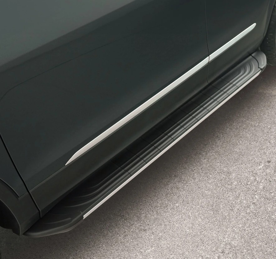 Treeplanken voor Dodge Nitro 06-12 aluminium zwart zilver