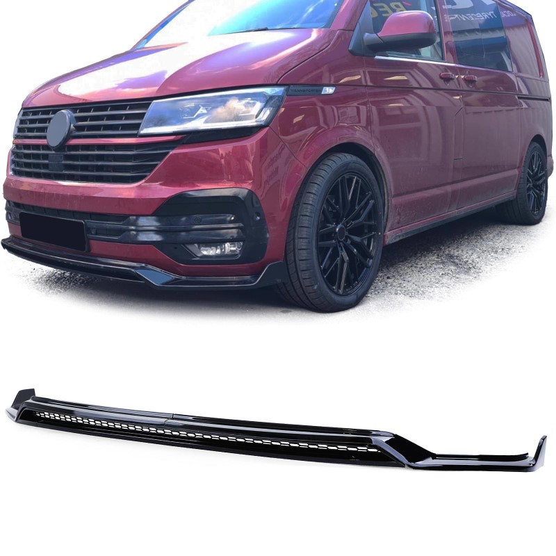 Voorspoilerlip Volkswagen T6.1 Bus Glans Zwart