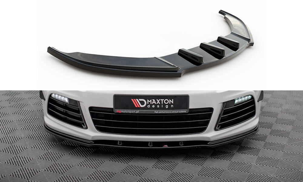 Voorspoiler V.1 Volkswagen Scirocco R Maxton Glans Zwart