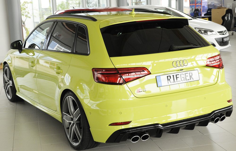 Diffuser  Audi S3 A3 8V S-Line Hatchback & Sportback 16-20 Glans Zwart