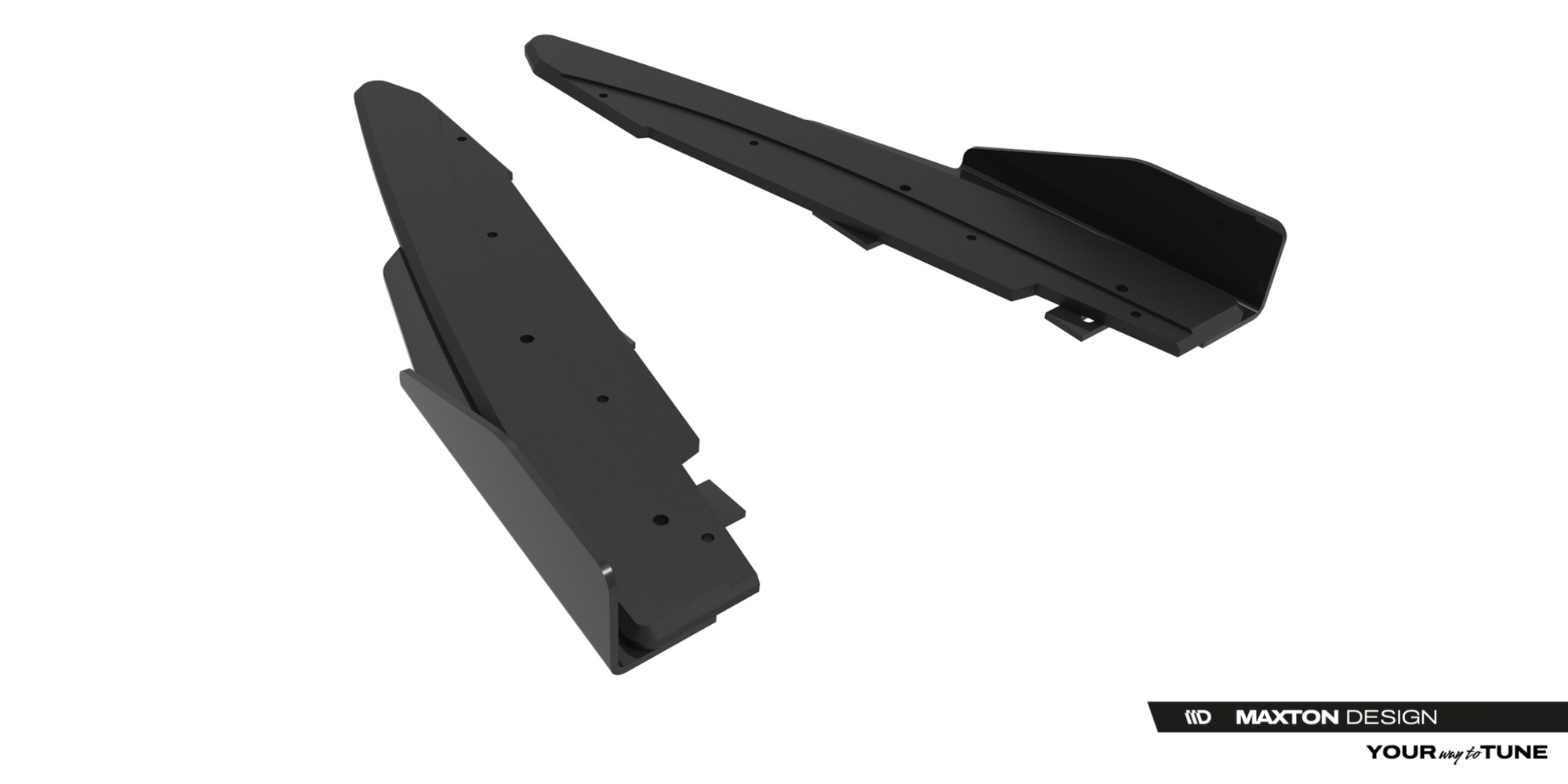Street Pro Rear Side Splitters + Flaps Ford Mustang Dark Horse Mk7