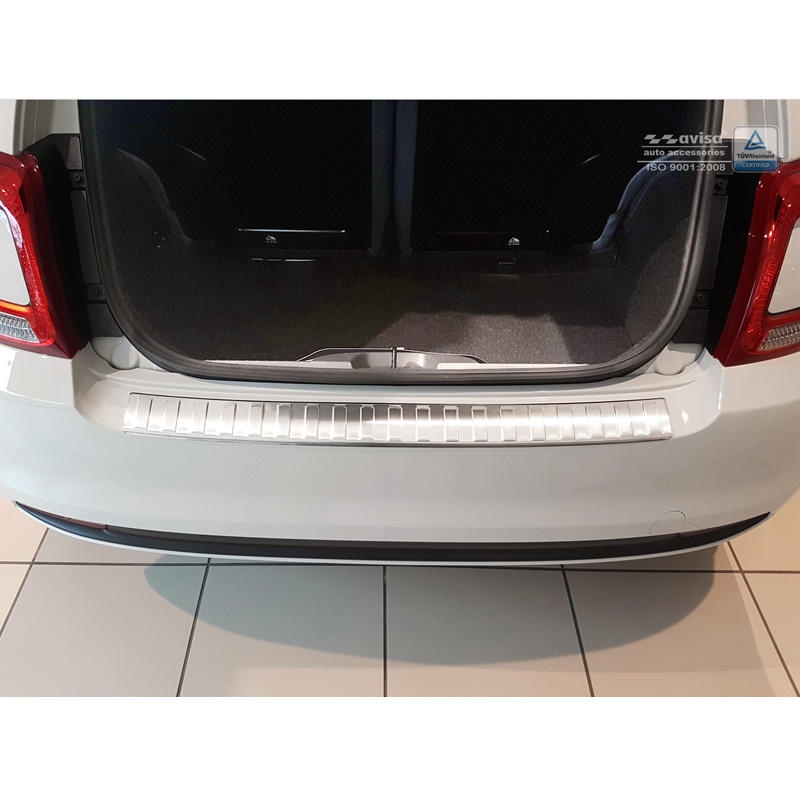 Stainless Steel Rear bumper protector  Fiat & Abarth 500 2015- (incl. Hybrid) 'Ribs'