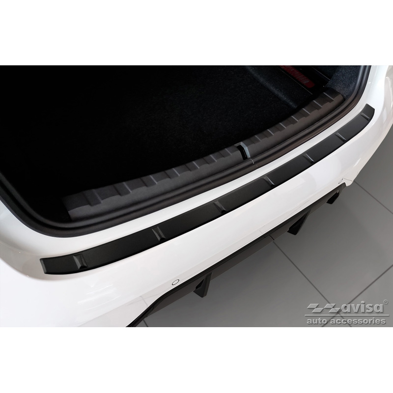 Matt Black Stainless Steel Rear bumper protector  BMW 3-Series G20 Sedan M-Package 2019- 'Ribs'