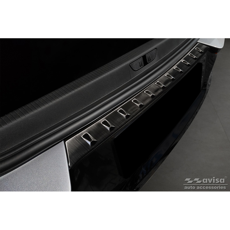 Black Stainless Steel Rear bumper protector  Opel Grandland X Facelift 2021- 'Ribs'