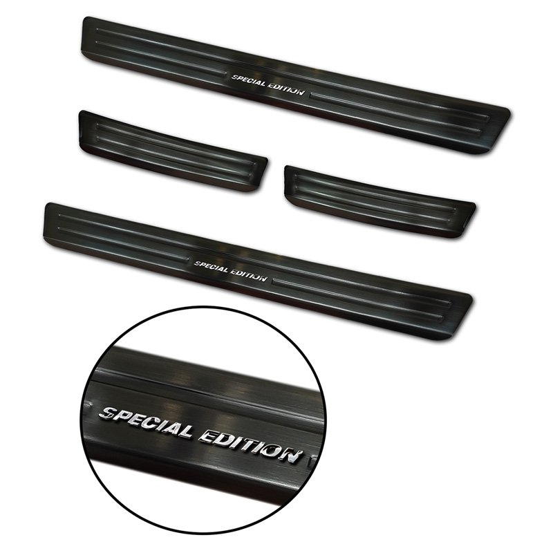 Zwart RVS Instaplijsten  Peugeot 508 Sedan & SW 2011-2014 & FL 2014-2018 - 'Special Edition' - 4-delig