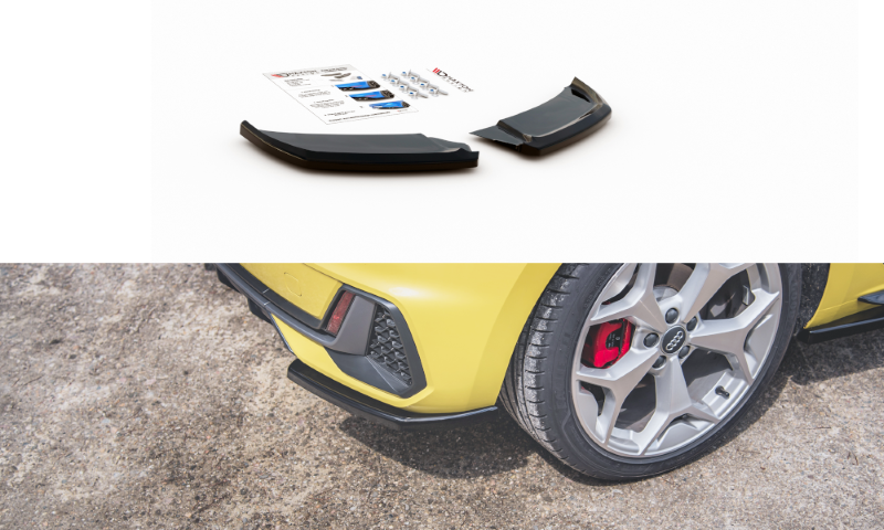 Achterzijde splitters Audi A1 S-line GB glanzend zwart