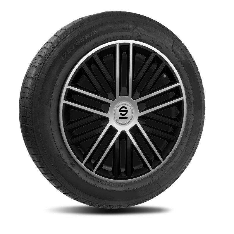 Sparco Wheel Covers Bergamo - 15-inch - Black/Silver - Set of 4 pieces