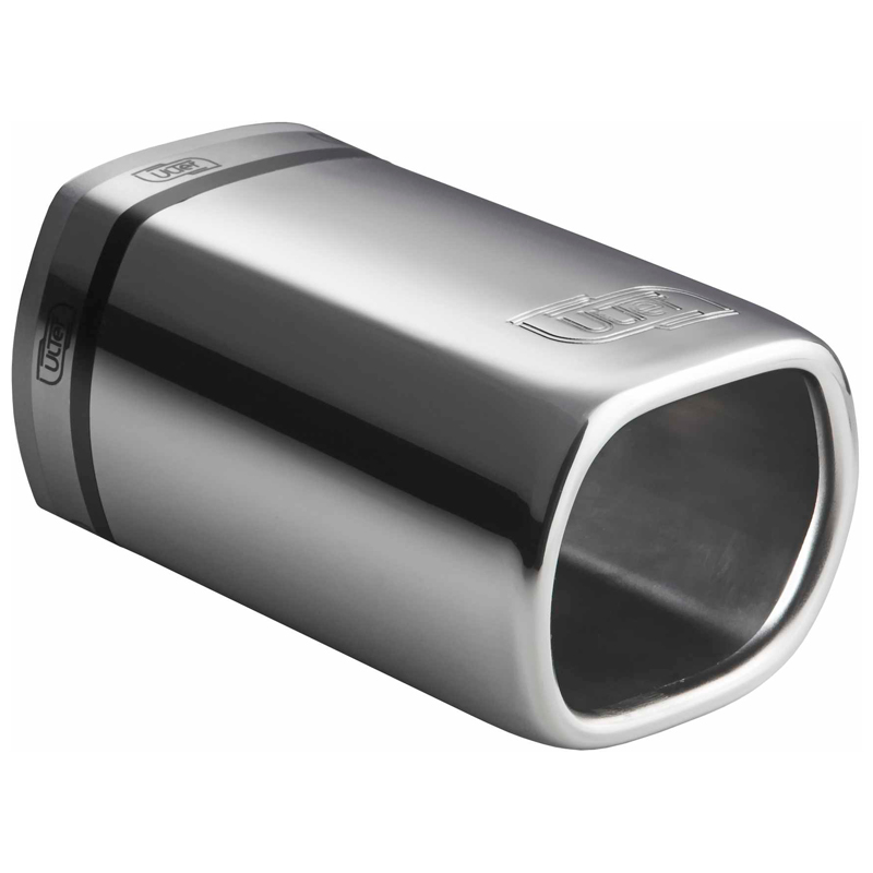 Ulter Sport Exhaust finisher - Rectangular 80x65mm - Length 120mm - Installation 40-55mm - Inox