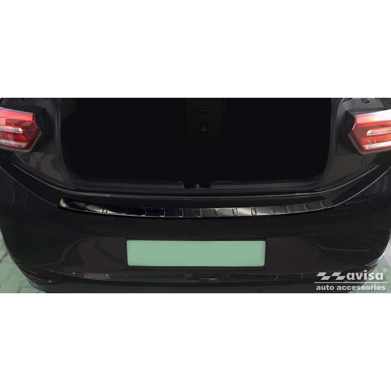 Black Stainless Steel Rear bumper protector  Volkswagen ID.3 2020-2023 & FL 2023- 'Ribs'