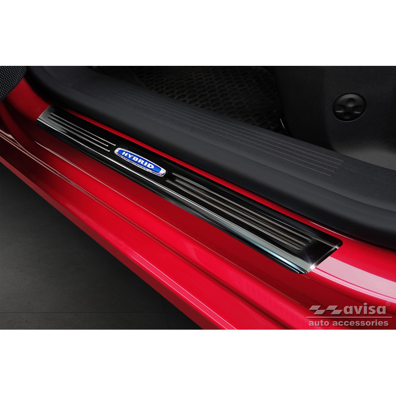 Mirror Black Inox door sill protectors  Opel Astra (L) Hatchback 2021- & Opel Astra (L) Sports Tourer 2021- 'Hybrid' - 4-pieces