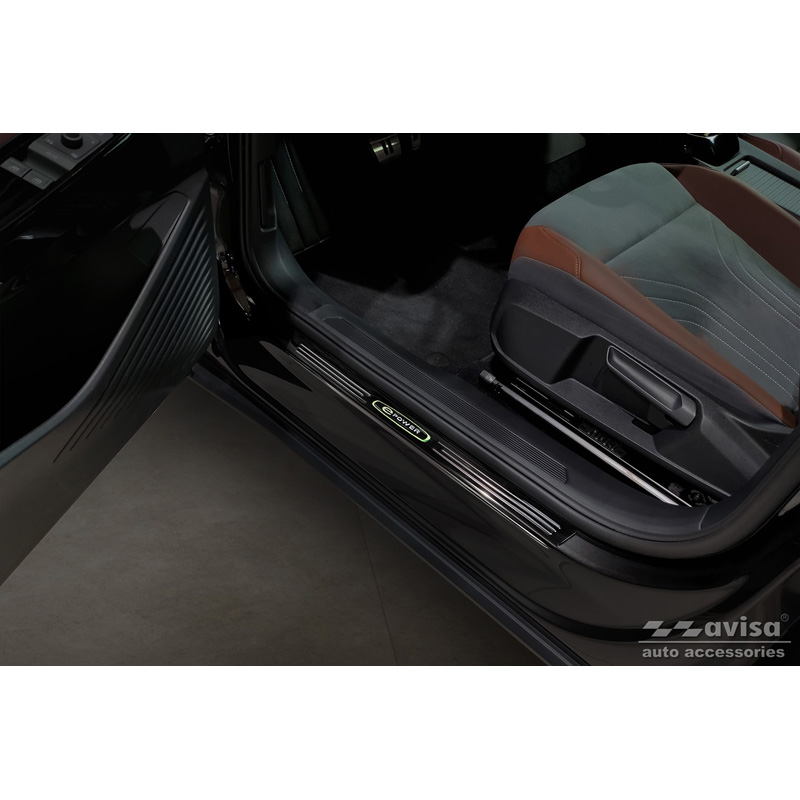 Black Inox door sill protectors  Volkswagen ID.4 2020- 'E-Power' - 4-pieces