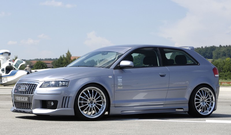 Sideskirts Audi A3 8P 3-5 Doors Rieger with uitsned