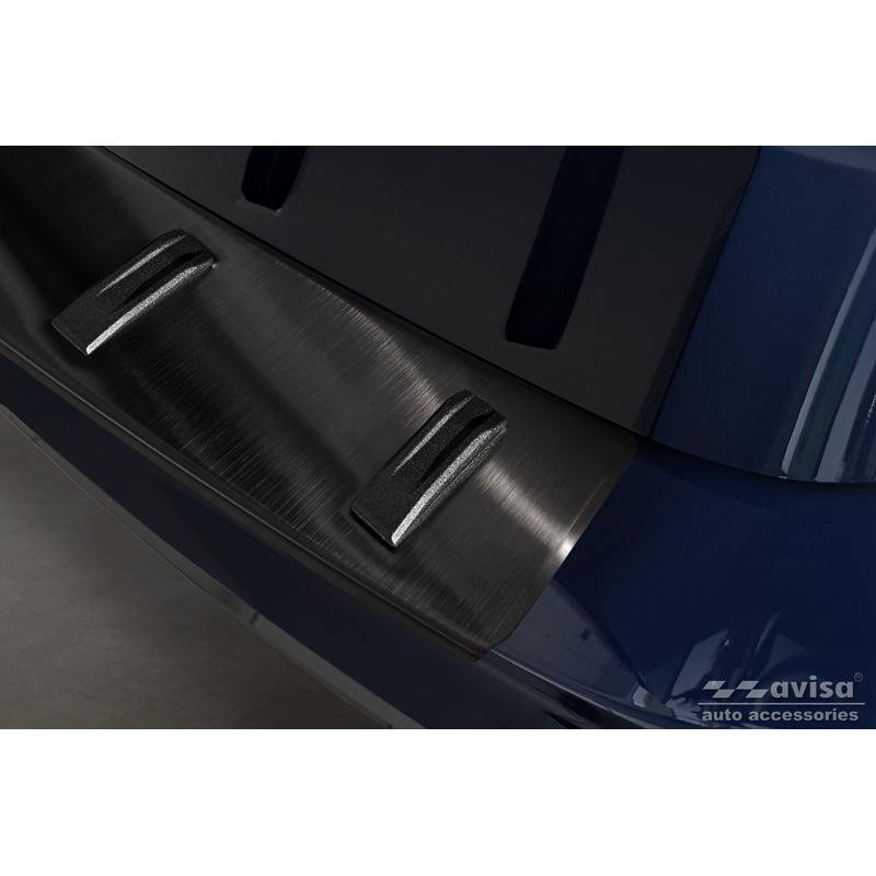 Black Stainless Steel Rear bumper protector  Skoda Kamiq 2019- 'STRONG EDITION'