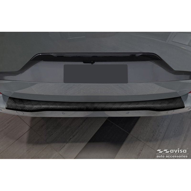 Matt Black Aluminum Rear bumper protector  Ford Tourneo Custom II (V710) 2023- 'Riffled Plate'