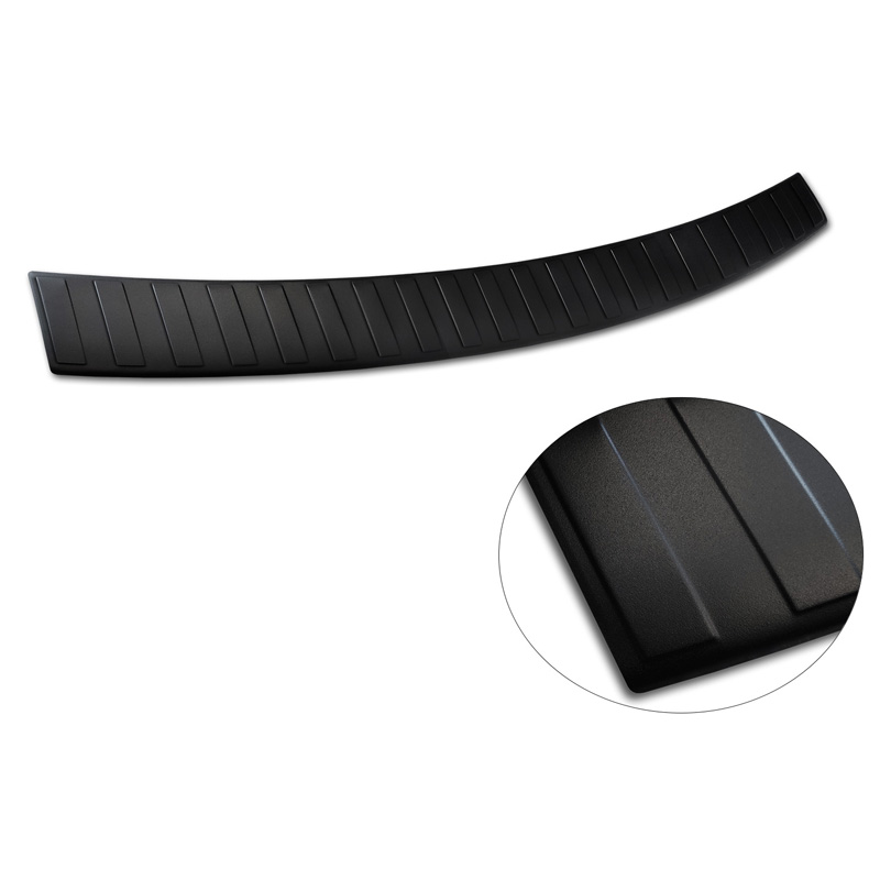 Matt Black Stainless Steel Rear bumper protector  Audi Q5 2008-2012 & 2012- 'Ribs'