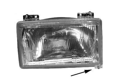 koplamp, Duplo + H4, rechts, 06/1984-1990 Fiat Ducato, 1982-1994