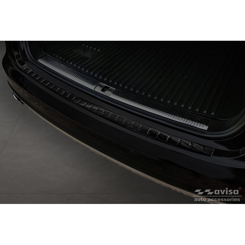Real 3D Carbon Rear bumper protector  Audi A6 Allroad 2012-2018 'Ribs'
