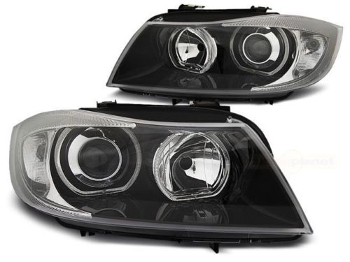 Headlights BMW E90/E91 Angel Eyes LED black