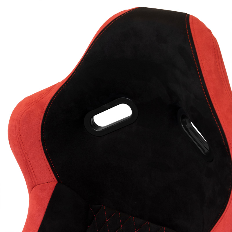 Sportstoel 'LV' - Zwart/Rood - Vaste polyester rugleuning - incl. sledes