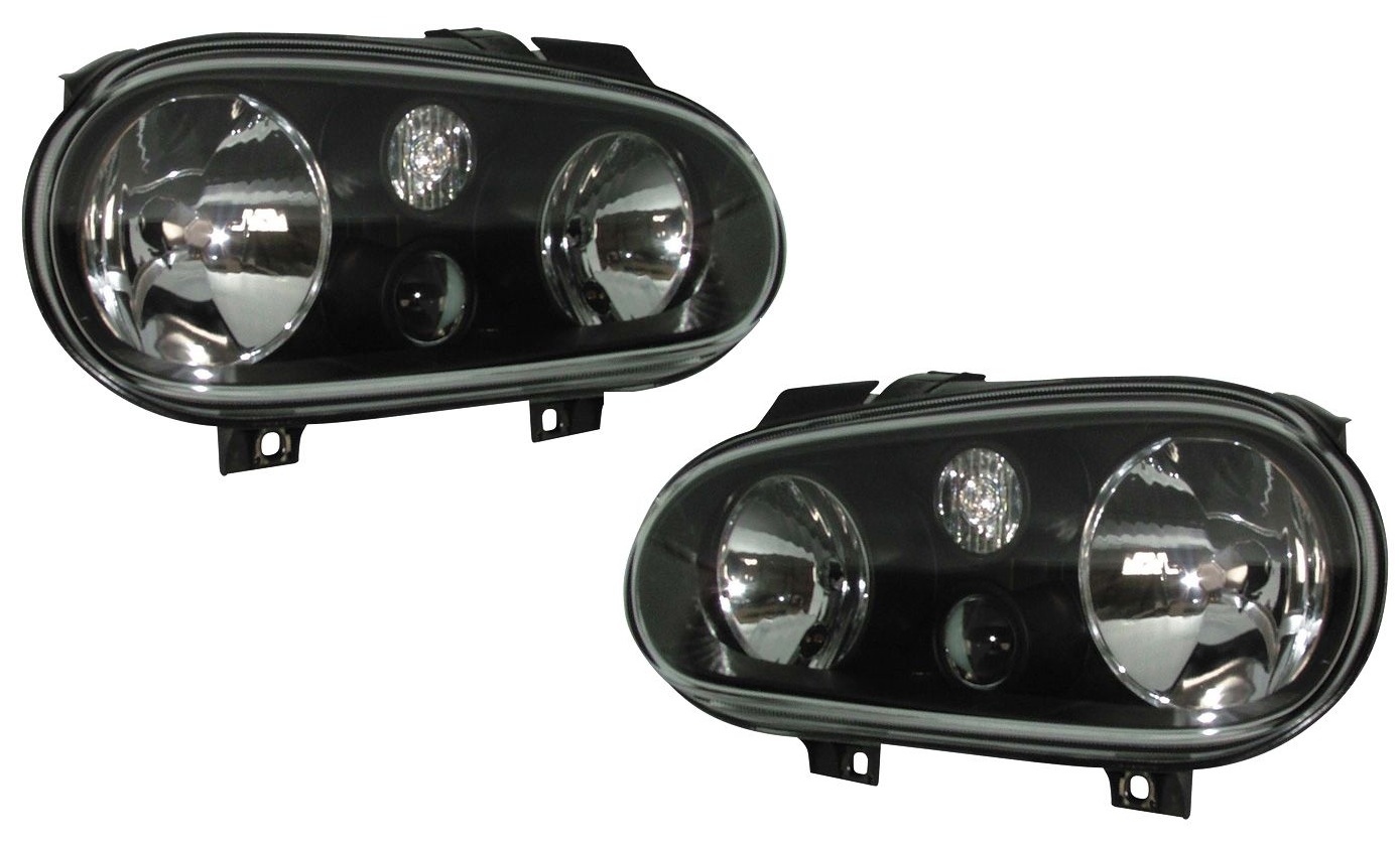 Set Koplampen  Volkswagen Golf IV 1998-2003 - Zwart - excl. Mistlampen