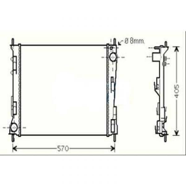 Radiator TWINGO 07->> 490x405 1.2I 1.5DCI +AC