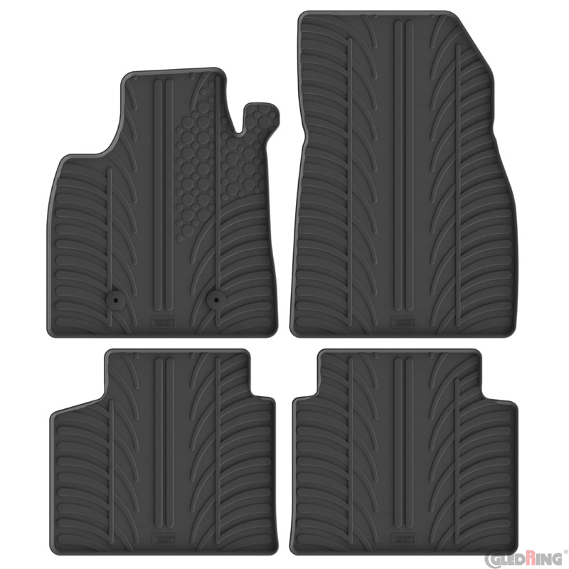 Gledring Rubber car mats set  Dacia Bigster Full Hybrid 155 2024- (T profile 4-pieces + mounting clips)