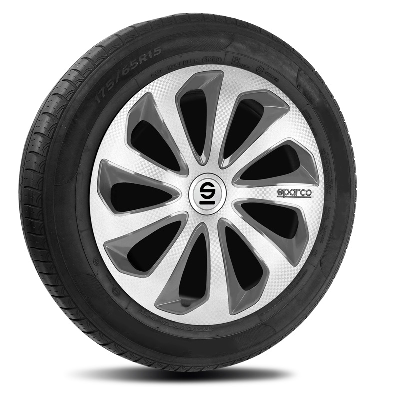 Sparco Wheel Covers Sicilia - 15-inch - Silver/Grey/Carbon - Set of 4 pieces