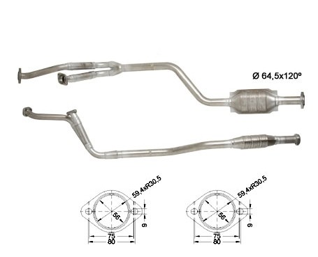 Mercedes 300D 2996 cc 80 Kw / 109 cv W124/T124 Magnaflow CAT Bou