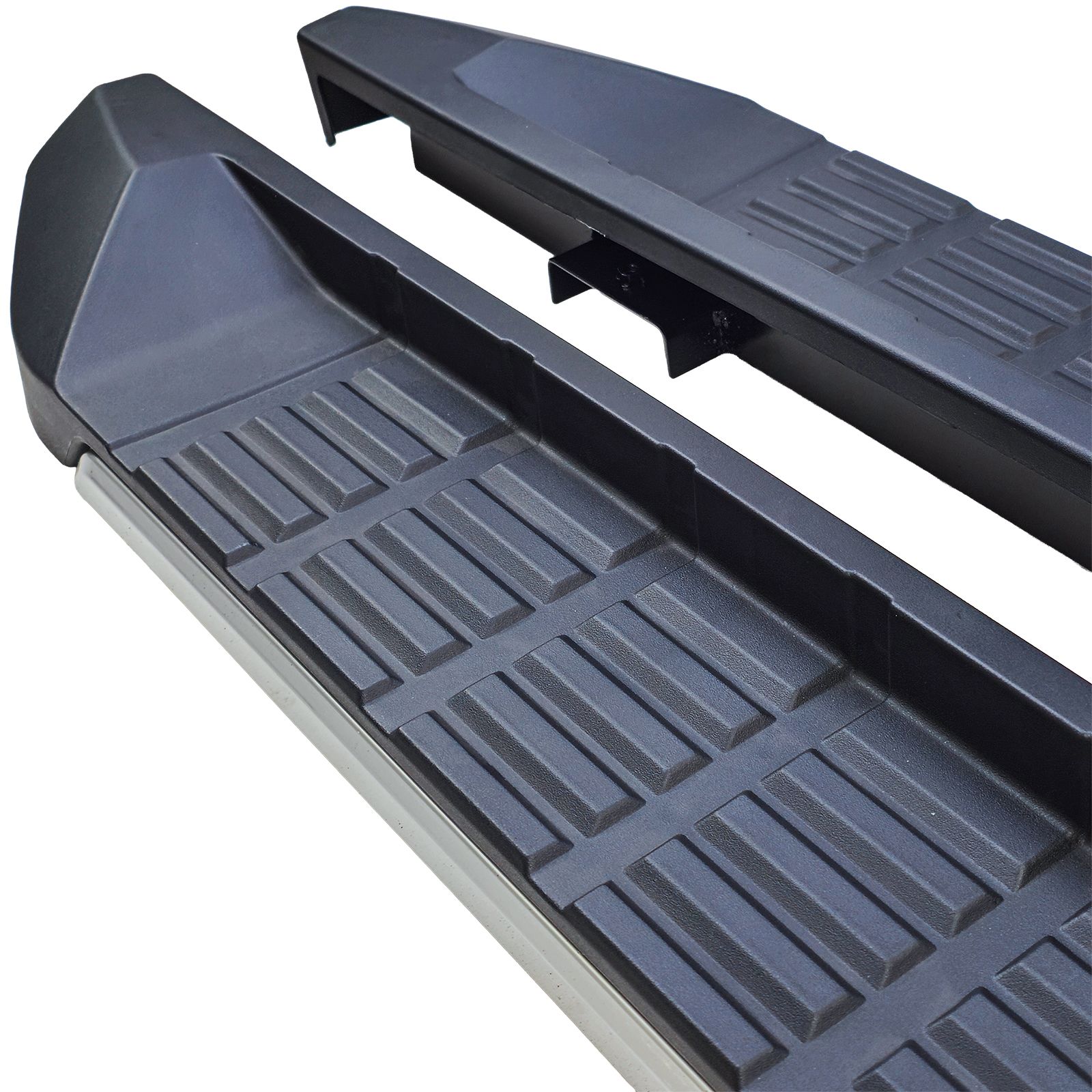 Treeplanken voor Volkswagen Amarok Doublecab 10-22 OE look aluminium zwart
