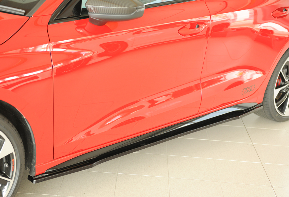 Zijskirts Diffuser Audi S3 / A3 S-Line 8Y glanzend zwart