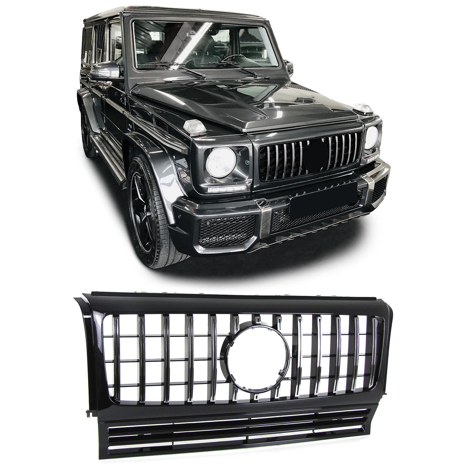 Grill Mercedes W463 G-Klasse 90-18  zwart chroom
