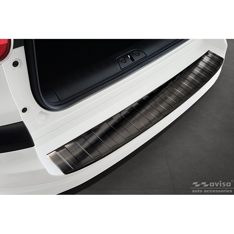 Black Stainless Steel Rear bumper protector  Fiat 500L Facelift 2017- 'Ribs'