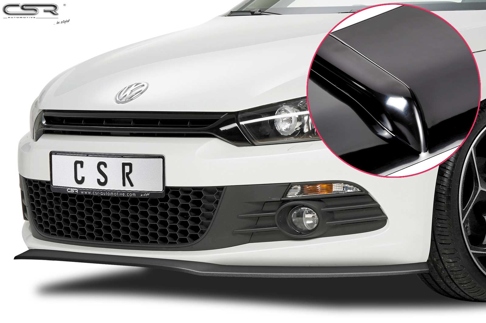 Voorspoiler Volkswagen Scirocco CSR Glans Zwart