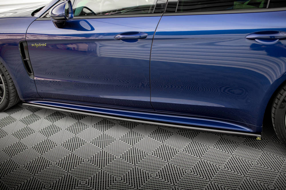 Zijskirts Porsche Panamera E-Hybrid 971 Facelift  2020 - Maxton Glans Zwart