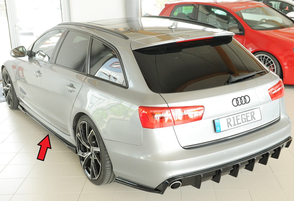 Zijskirts Audi A6 (4G/C7): 11.10-08 glans zwart