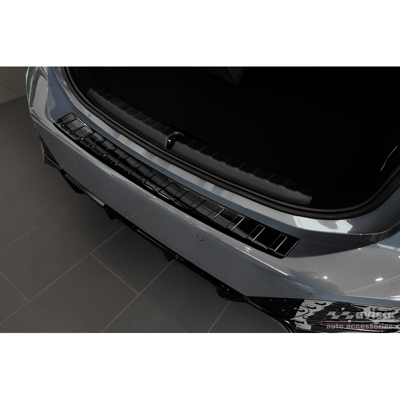 Black Mirror Stainless Steel Rear bumper protector  BMW 2-Series U06 Active Tourer M-Package 2021- 'Ribs'